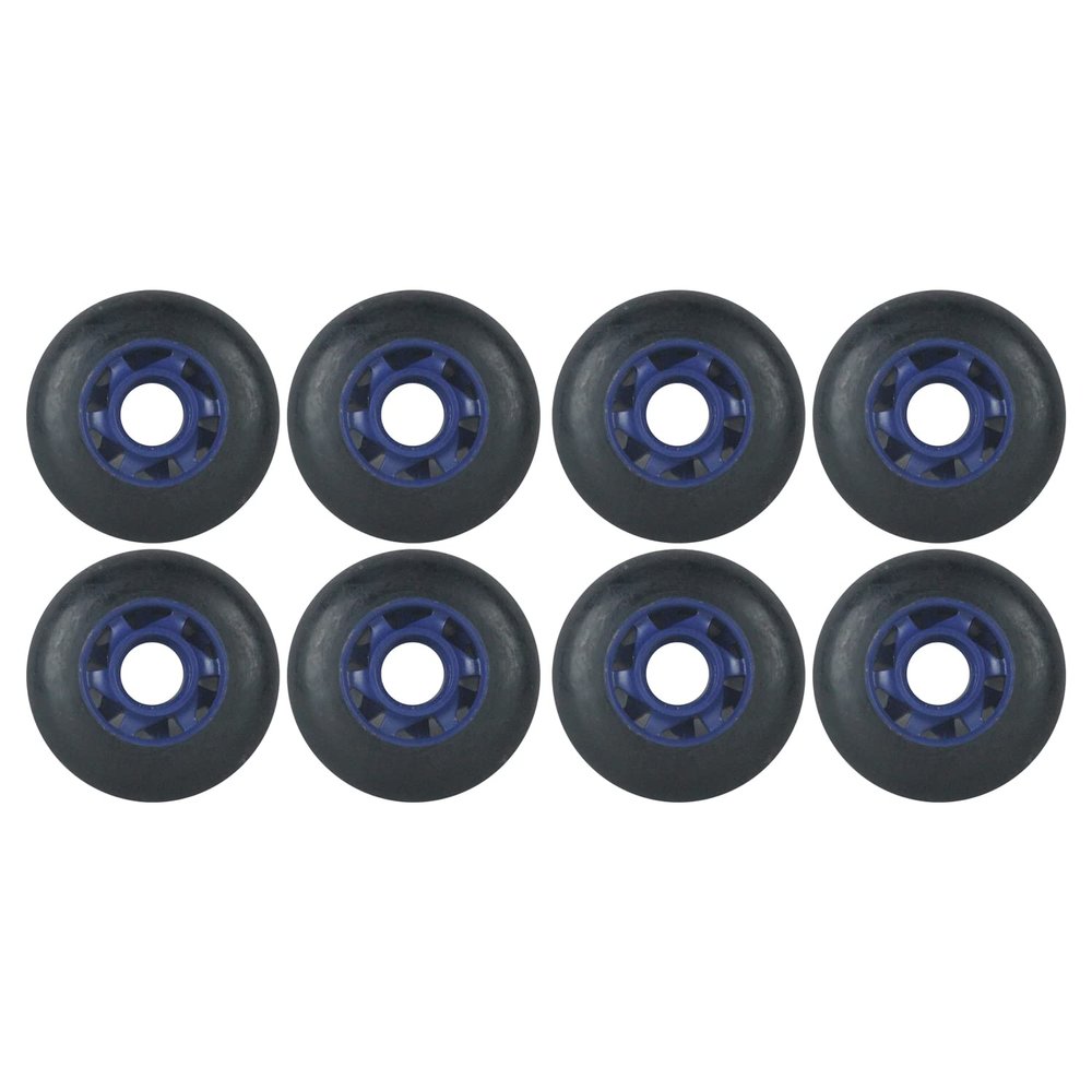 Player's Choice Inline Skate Wheels Multi Use 77mm 78A Black Blue Indoor/Outdoor (8 Wheels)