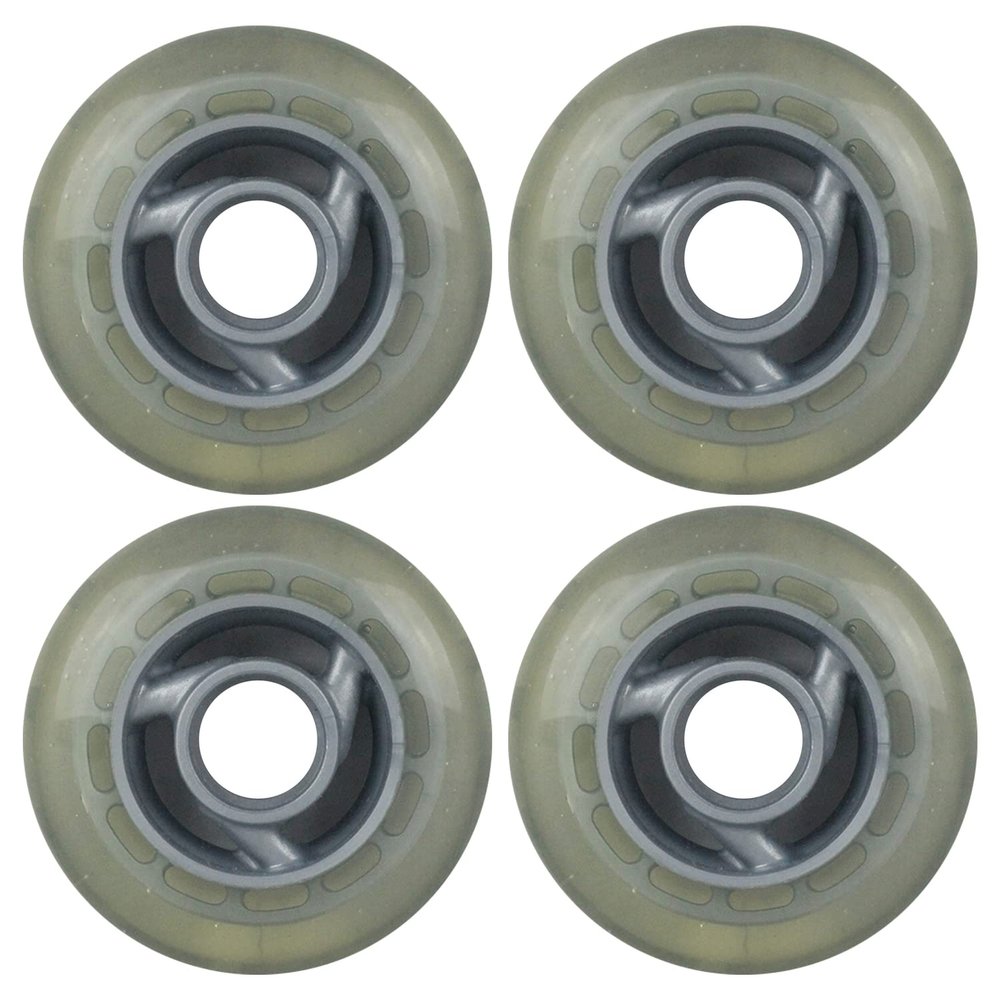 Player's Choice Inline Skate Wheels 80mm 78A Clear Silver Cyclone Spoke Indoor/Outdoor (4 Wheels)