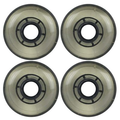 Player's Choice Inline Skate Wheels Multi Use 71mm 78A Clear Black Indoor/Outdoor (4 Wheels)