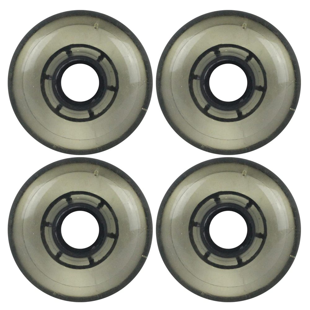 Player's Choice Inline Skate Wheels Multi Use 71mm 78A Clear Black Indoor/Outdoor (4 Wheels)