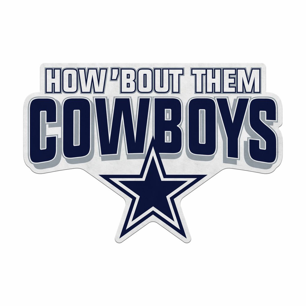 Rico Industries NFL Football Dallas Cowboys Slogan Shape Cut Pennant - Home and Living Room Dcor - Soft Felt EZ to Hang