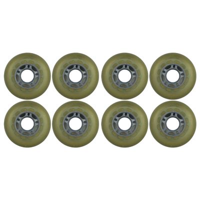 Player's Choice Inline Skate Wheels Multi Use 72mm 78A Clear Silver Indoor/Outdoor (8 Wheels)