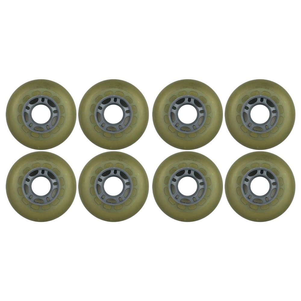 Player's Choice Inline Skate Wheels Multi Use 72mm 78A Clear Silver Indoor/Outdoor (8 Wheels)