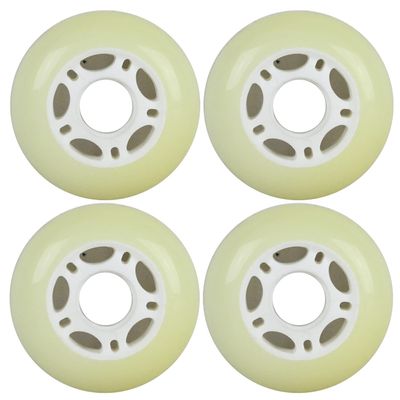 Player's Choice Inline Skate Wheels Multi Use 70mm 85A White Outdoor (4 Wheels)