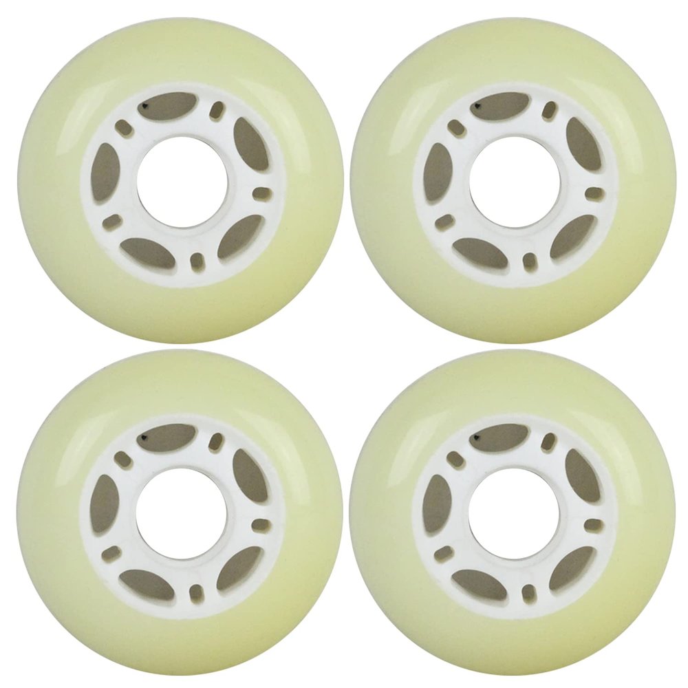 Player's Choice Inline Skate Wheels Multi Use 70mm 85A White Outdoor (4 Wheels)