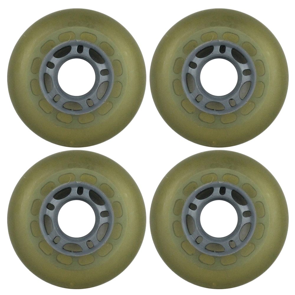 Player's Choice Inline Skate Wheels Multi Use 72mm 78A Clear Silver Indoor/Outdoor (4 Wheels)