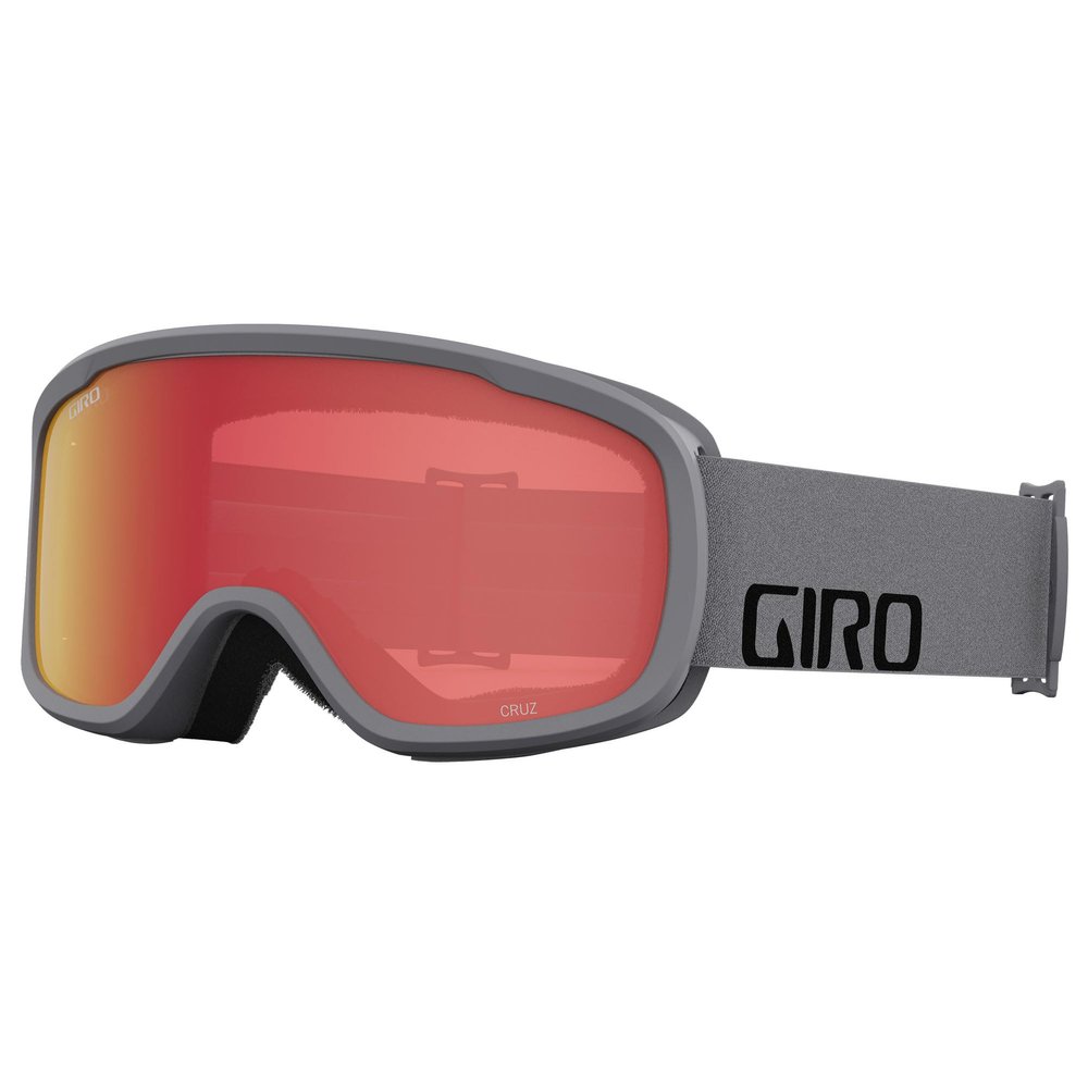 Giro Cruz Asian Fit Adult Snow Goggle - Grey Wordmark Strap with Amber Scarlet/Lenses
