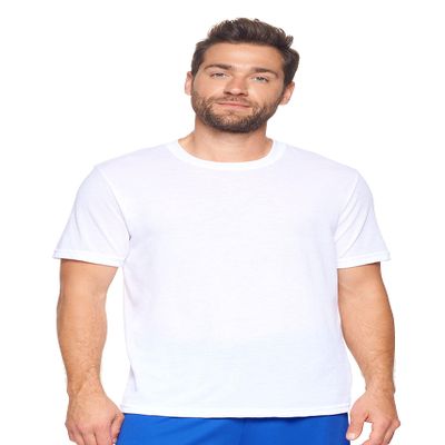 Expert Brand USA-Made Men's TriTec Activewear Performance Crewneck Short Sleeve T-Shirt, White, Medium