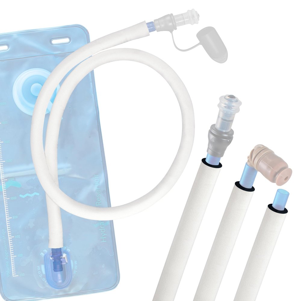 Gearhandle Drink Tube Insulator Insulation Sleeve Compatible with Osprey, Platypus, Hydrapak, Source, and CamelBak Hydration Backpacks - Drink Tube Insulation Hose Cover (White, 43" inch)