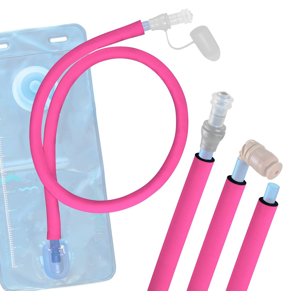 Gearhandle Drink Tube Insulator Insulation Sleeve Compatible with Osprey, Platypus, Hydrapak, Source, and CamelBak Hydration Backpacks - Drink Tube Insulation Hose Cover (Hot Pink, 43" inch)