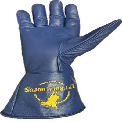EPT Bull Ropes Bull Riding Glove Adult & Youth Right or Left Hand Blue Cow Hide Sizes: 7.0-10.5 (10.5 Left Hand)