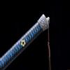 Chinese Qing Sword, Hand Forged High Carbon Steel Blade,Full Tang Jian with Blue Embossed Scabbard & Alloy Fittings, Collectible Martial Arts Practice Sword view 3