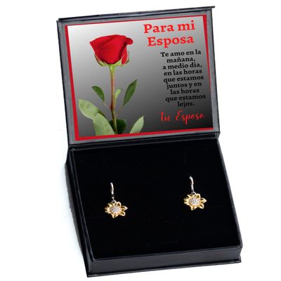 Seria un privilegio si me robas el Corazon, joyeria para enamoradas o Mujeres - Aretes de girasol