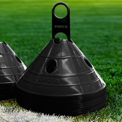FORZA Soccer SuperCone Training Marker Domes [Pack of 20] - Choose Your Color [4 Color Options] (Black)