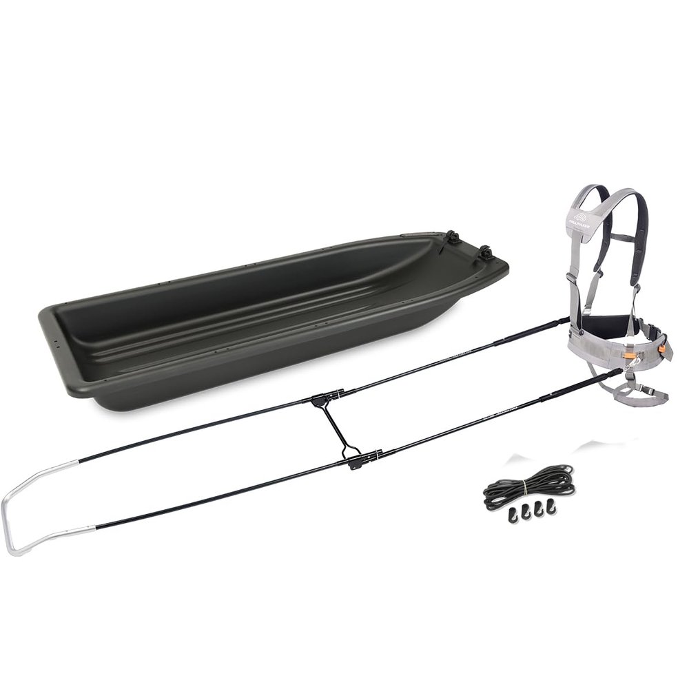 Fjellpulkin Transporter 155 Heavy-Duty Plastic Sled, Utility sled for Winter Transport to Remote Mountain Cabins and Outdoor Use with Flexible Hauling