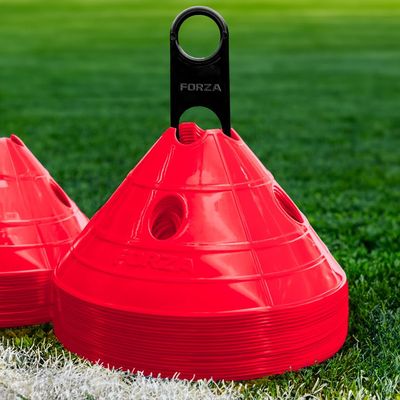 FORZA Soccer SuperCone Training Marker Domes [Pack of 20] - Choose Your Color [4 Color Options] (Red)