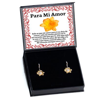 Los segundos controlan el Tiempo, Pero tu controlas CADA Segundo de mi vida - Aretes de girasol