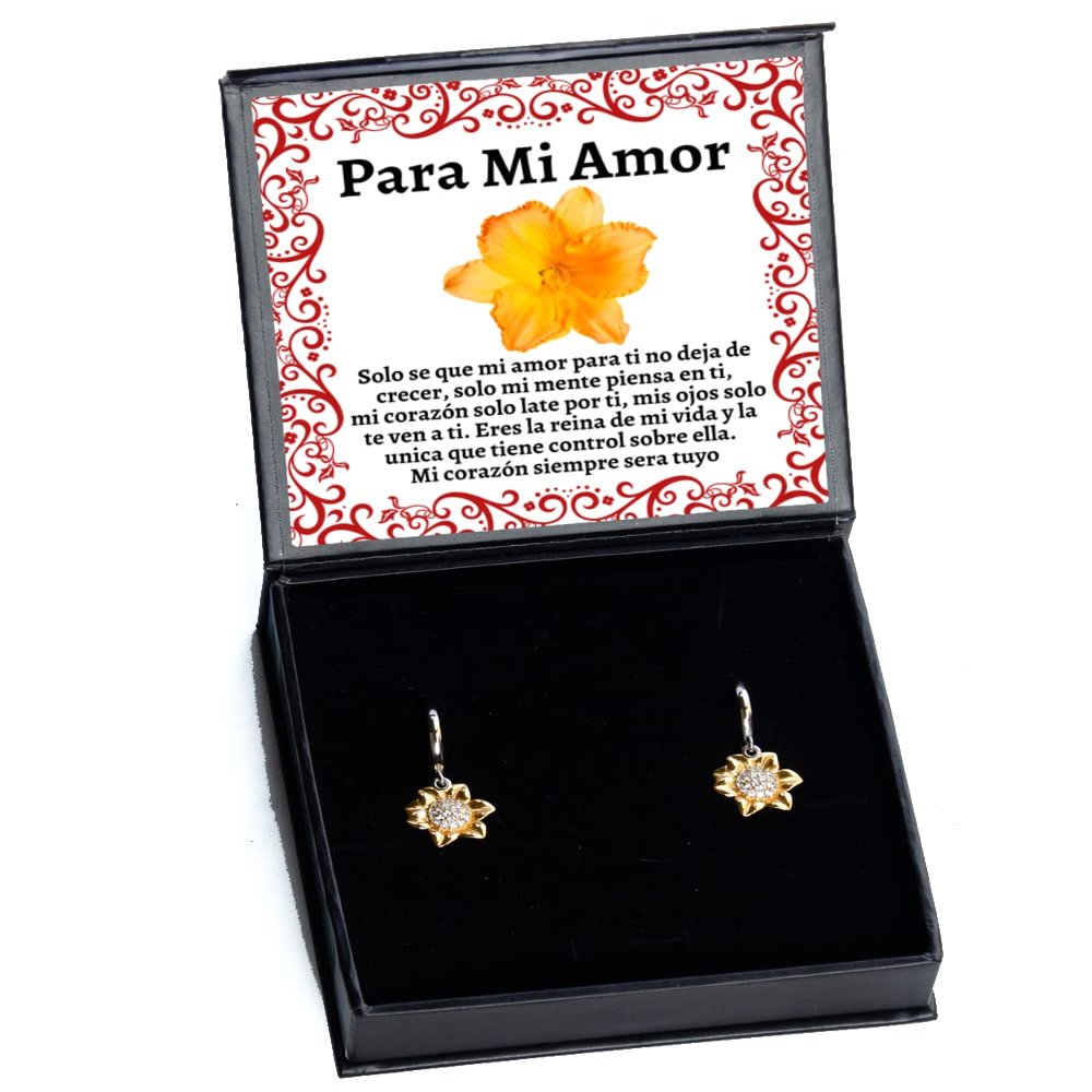 Los segundos controlan el Tiempo, Pero tu controlas CADA Segundo de mi vida - Aretes de girasol