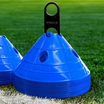 FORZA Soccer SuperCone Training Marker Domes [Pack of 20] - Choose Your Color [4 Color Options] (Electric Blue)