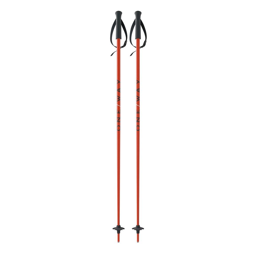 ONE Way Junior High Ski Poles - Durable Lightweight Aluminum Easy-to-Use Outdoor Winter Sports Downhill Alpine Ski Poles with Ergonomic Grip & Adjustable Strap, 90