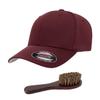 The Hat Pros Flexfit Wooly Combed Men's Athletic Stretch Fitted Baseball Cap Bundle with THP Hat & Clothing Brush (S-M|Maroon) view 1