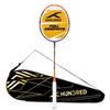 Hundred Powertek 1000 PRO Graphite Strung Badminton Racquet with Full Racquet Cover (Black-Orange)| for Intermediate Players | 95 Grams | Maximum String Tension: 26lbs view 1