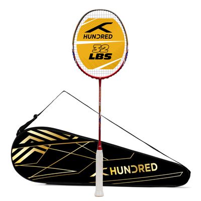 HUNDRED PRIMEARMOUR 800 Carbon Fibre Strung Badminton Racket with Full Racket Cover | for Intermediate Players | 84 Grams | Maximum String Tension - 32lbs