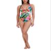 BCBGMAXAZRIA Womens Lace Up Grommet Tummy Control Quick Dry Bathing One Piece Swimsuit, Odyssey Multi, X-Large US view 3