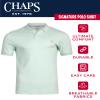 Chaps Men's Polo Shirt - Classic Fit Short Sleeve 2-Button Double Knit Cotton Polo Shirt (S-XL), Size Small, Mint view 2