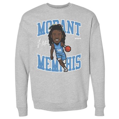 500 LEVEL Ja Morant Crewneck Sweatshirt - Ja Morant Memphis Toon WHT (Heather Gray, XX-Large)