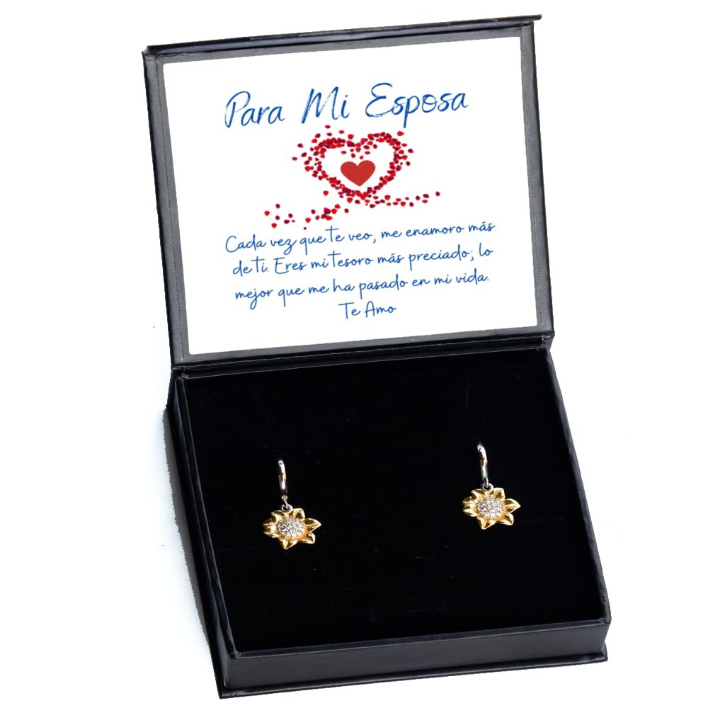 Tu y yo Siempre Juntos, Regalo para enamorada o Mujer, joyeria para enamoradas o Mujeres - Aretes de girasol
