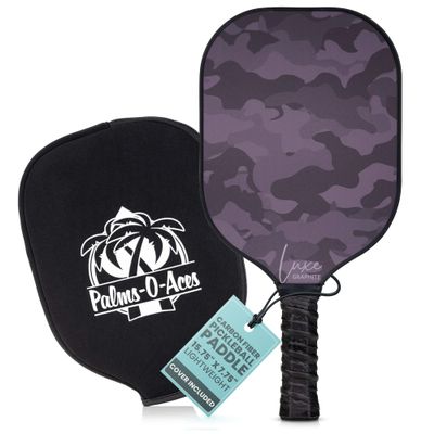 Palms-O-Aces T700 Carbon Fiber Pickleball Paddle 16mm Honeycomb Core, Textured Face for Spin & Control, Lightweight USAPA Spec Paddle with Comfort Grip & Neoprene Cover