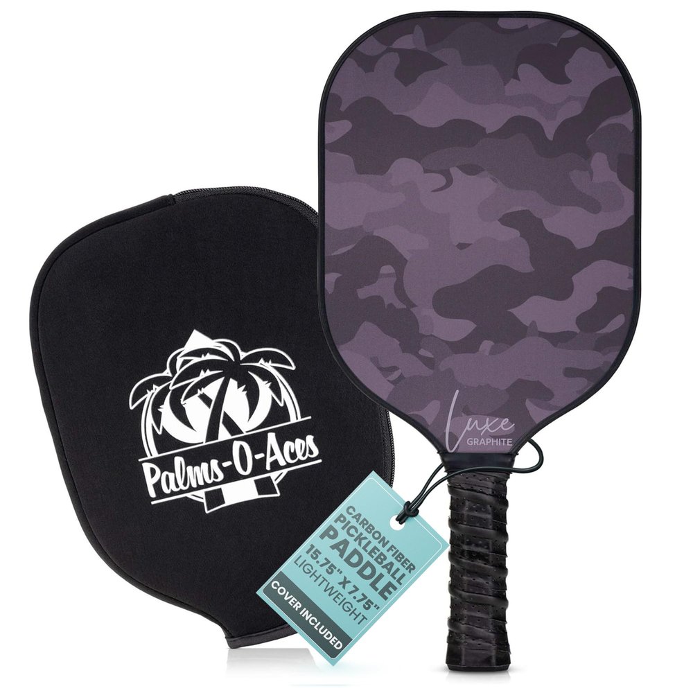 Palms-O-Aces T700 Carbon Fiber Pickleball Paddle 16mm Honeycomb Core, Textured Face for Spin & Control, Lightweight USAPA Spec Paddle with Comfort Grip & Neoprene Cover