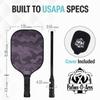 Palms-O-Aces T700 Carbon Fiber Pickleball Paddle  16mm Honeycomb Core, Textured Face for Spin & Control, Lightweight USAPA Spec Paddle with Comfort Grip & Neoprene Cover view 3