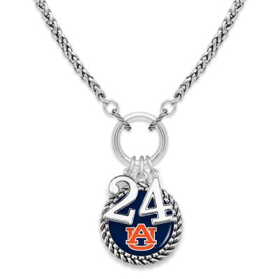 From the Heart Auburn Tigers Graduation Year 2024 Silver Chain Necklace AU Jewelry Licensed