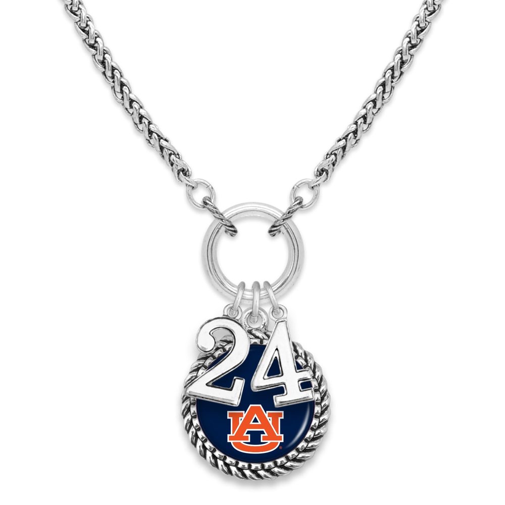 From the Heart Auburn Tigers Graduation Year 2024 Silver Chain Necklace AU Jewelry Licensed