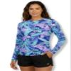 INGEAR Women's Rash Guard Shirts UPF 50+ Swim Shirt for Sun Protection Running Shirt Lightweight Quick Dry Top Sizes S-XXL (Leaf Garden, Large) view 1