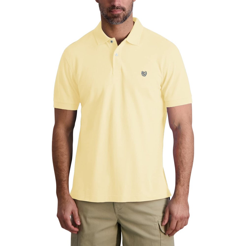 Chaps Men's Polo Shirt - Classic Fit Cotton Collared Short Sleeve Mens Golf Shirts - Casual Work Shirts for Men (S-2XL), Size Small, Sunbleached