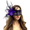 STORM BUY ] Lady/Women/Girls Costume Mask Feather Masquerade Mask Halloween Mardi Gras Cosplay Party For Adult (Purple 1) view 2