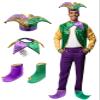 Nicky Bigs Novelties Mardi Gras Jester Hat, Mardi Gras Headband, Clown Collar, Clowns Shoes, Mardigras Costume Women, Clowns Costume Accessories view 1
