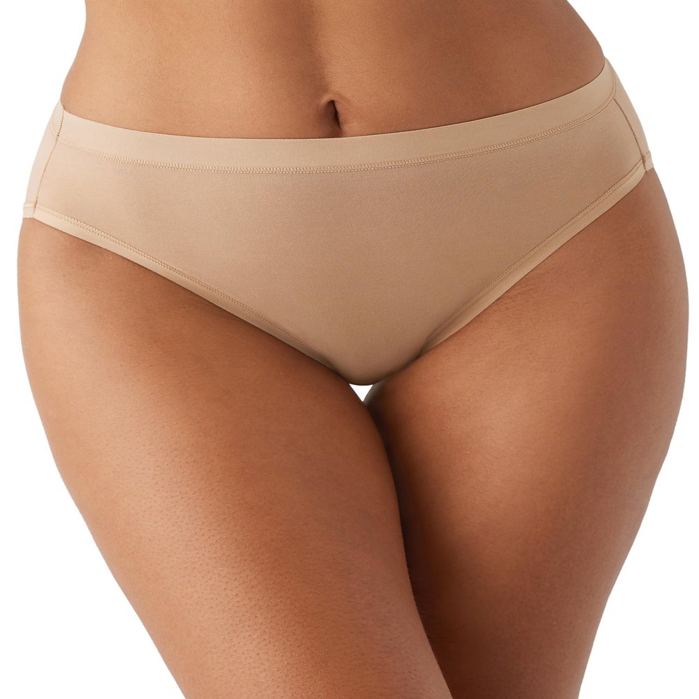 Wacoal Women's Understated Cotton Full Coverage Hi-Cut Brief Panty, 879362, Praline, 3X-Large