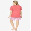 Dreams & Co. Plus Size Knit Pj Short Set - 2X, Sweet Coral Bees view 2