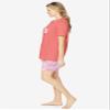 Dreams & Co. Plus Size Knit Pj Short Set - 2X, Sweet Coral Bees view 4