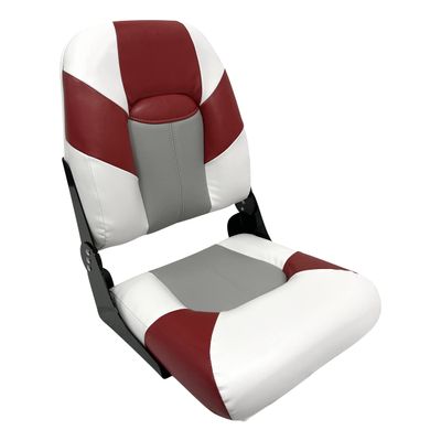 Wise 1461-1774 Baja Series High Back Boat Seat, Brite White/Grey/Dark Red