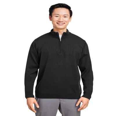 Harriton Unisex Pilbloc Quarter-Zip Sweater Black