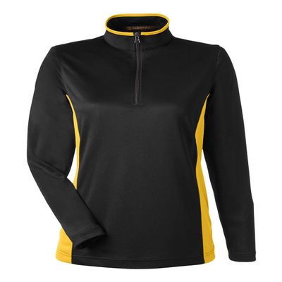 Ladies' Flash Snag Protection Plus IL Colorblock Quarter-Zip Black