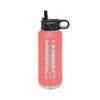 JFWcreations Lacrosse Water Bottle - Lacrosse Gift - 32oz Insulated Engraved Stainless Steel Flip Top with Straw Coral view 1