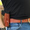 Masc Premium Leather OWB Paddle Holster Open Top Fits LCP MAX Micro Compact 2.80" Barrel, Right-Hand Draw, Brown #1622# view 4