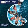 Wow Sports Resort Inflatable Floating Couch - 6-8 Person - Group Lake Float - Backrest Design - Kids & Adults view 2
