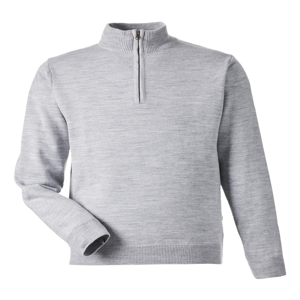 Harriton Unisex Pilbloc Quarter-Zip Sweater Grey Heather
